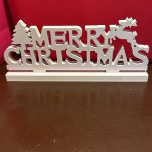 SHEIN White Holiday Decor Merry Christmas Sign